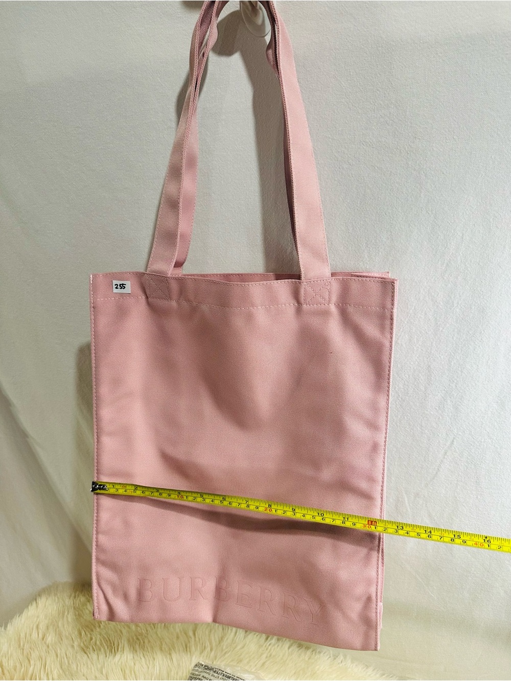 💕255 Burberry Pink Canvas Tote with Logo